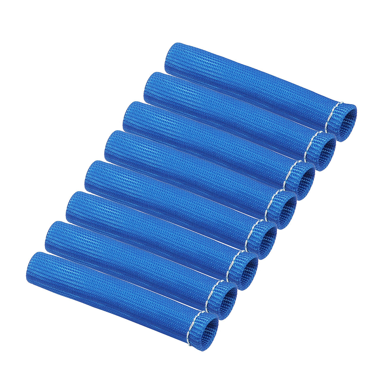 Spark Plug Wire Boots Heat Shield Protector Sleeve 2500 Degree 6 Inch Blue 8Pcs