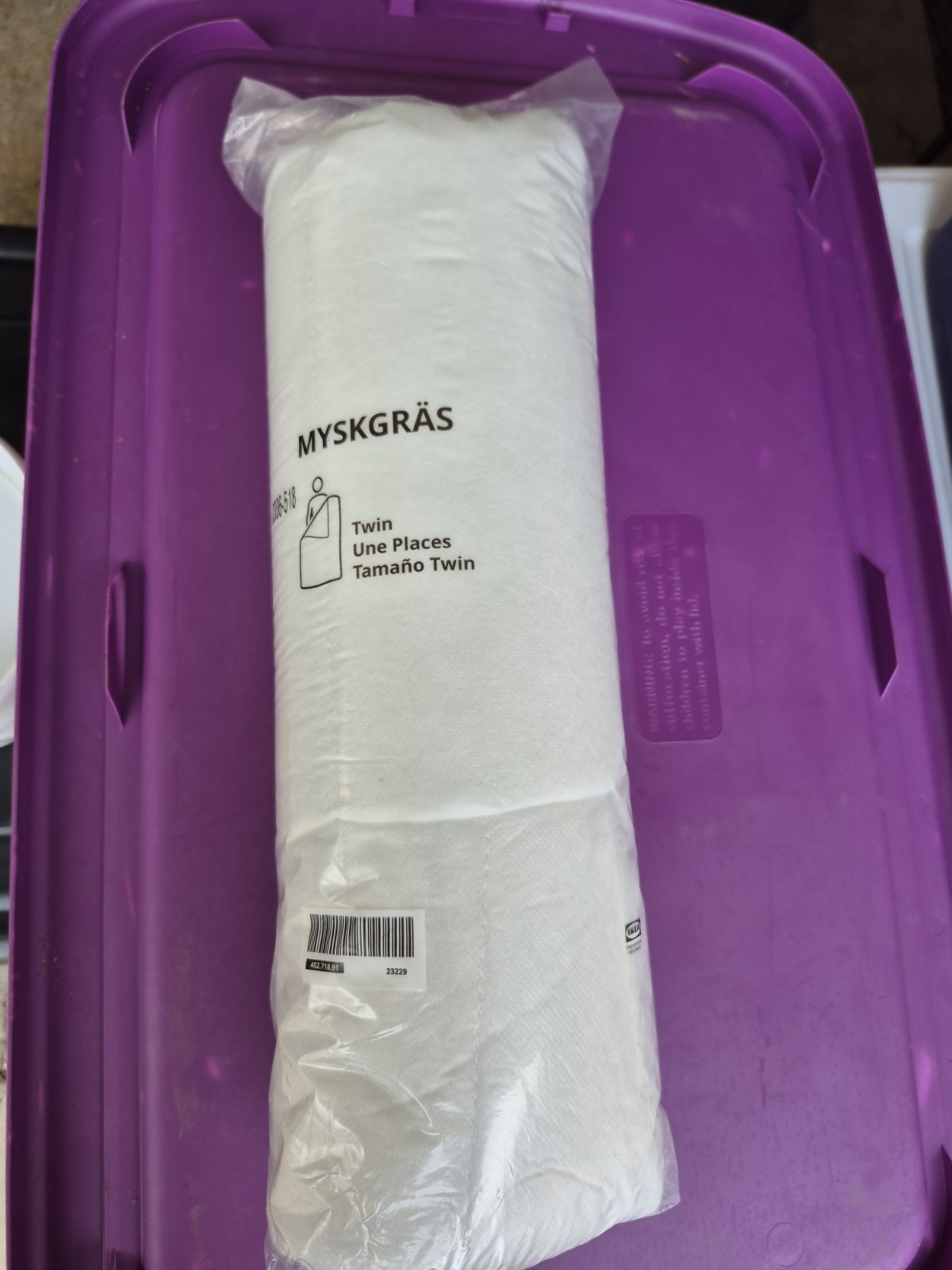 IKEA MYSKGRÄS Twin Size Duvet Insert White Color Model 2336-518 Bedding