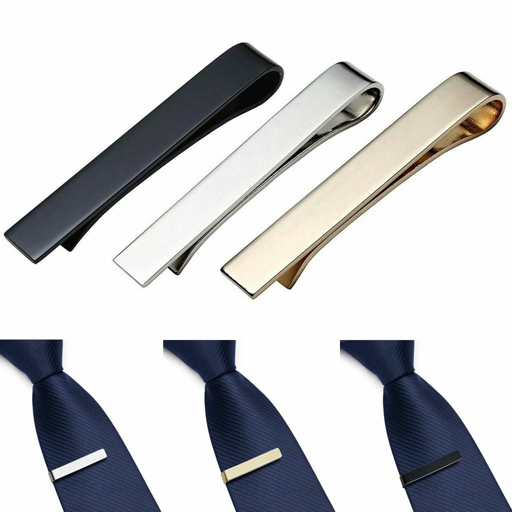 1-3 Set Stainless Steel Slim Skinny Regular Ties Necktie Clasp Mens Tie Clip Bar