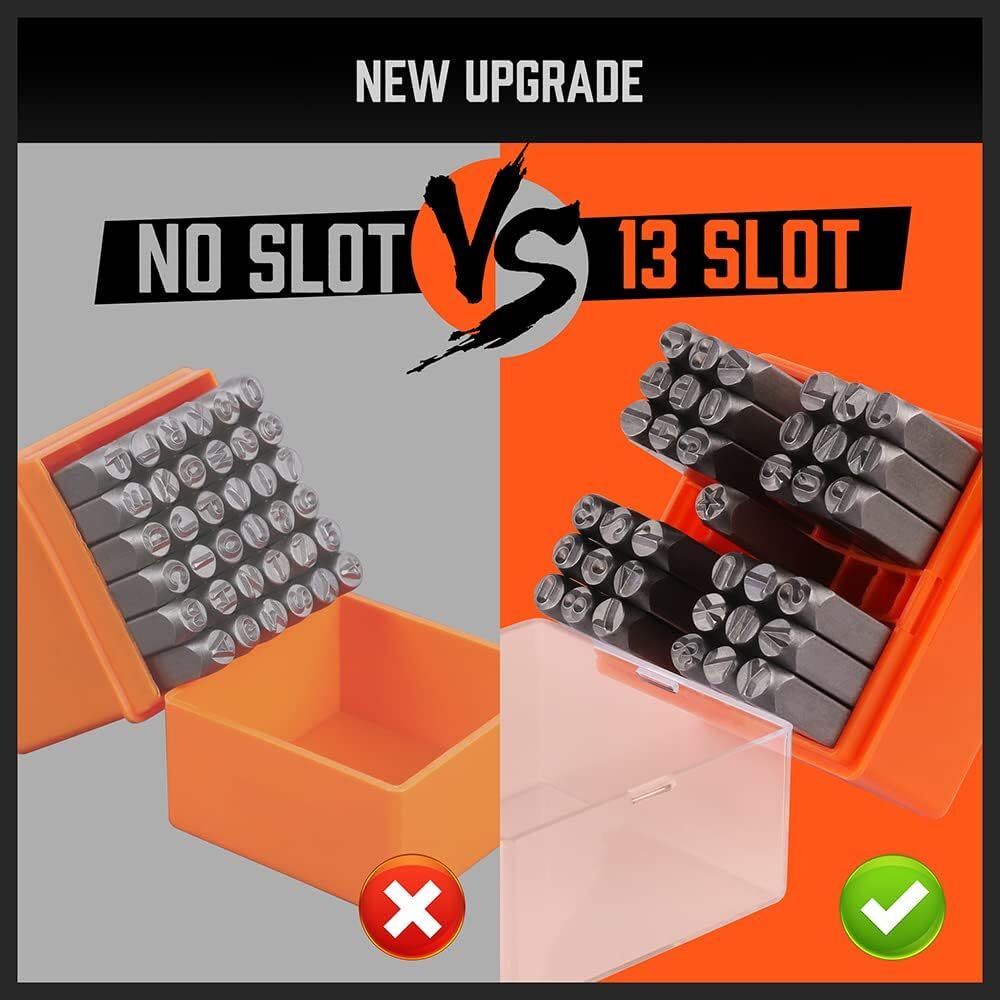 37PC Number & Letter Stamp Punch Set 1/4 6mm (A-Z&0-9+Star) Plastic Wood Leather