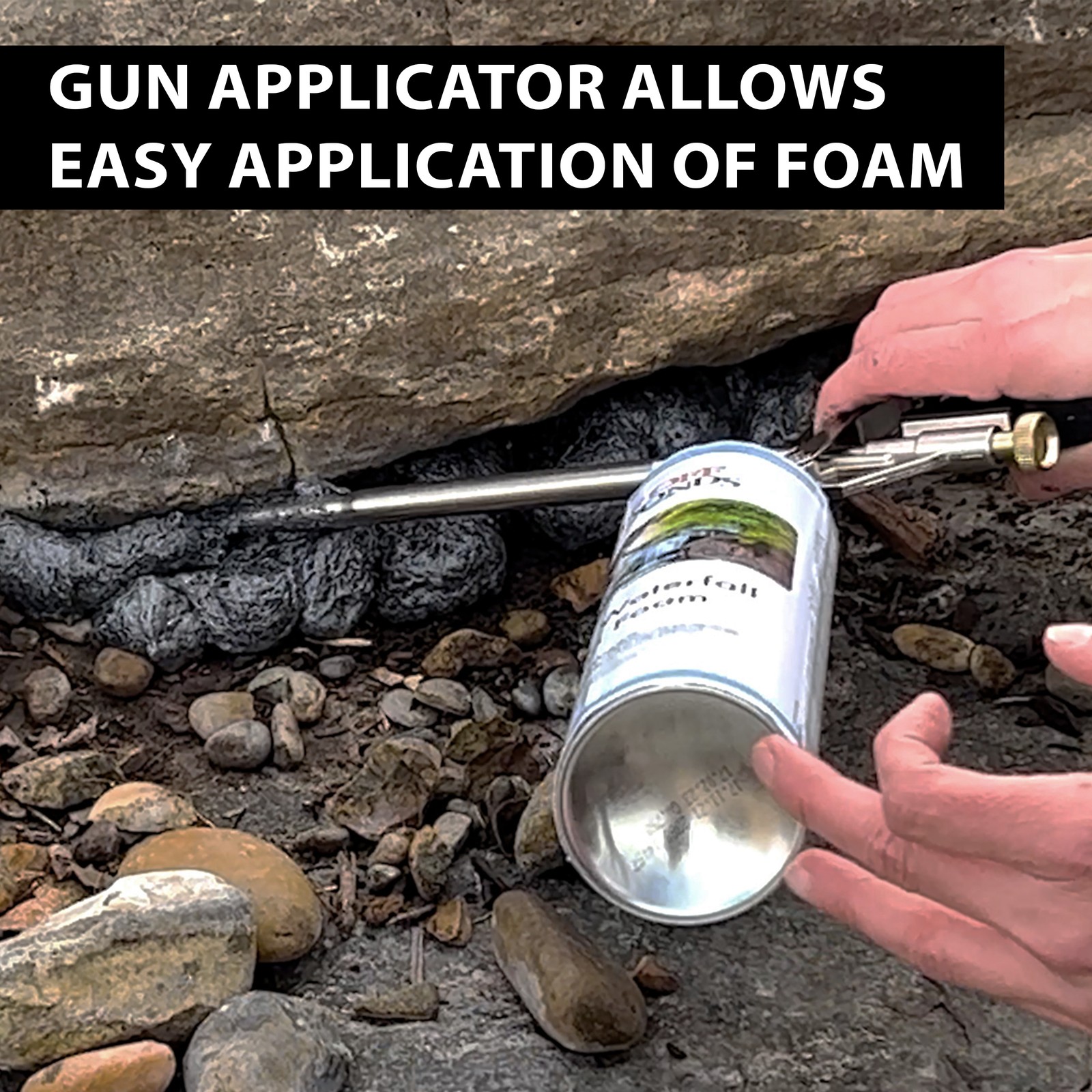 12 Pack Waterfall Gun Foam 24oz – Black Expanding Pond & Rock Sealant Cans