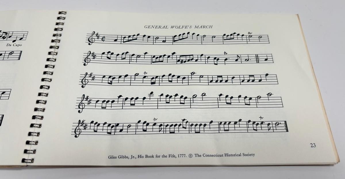 VTG Giles Gibbs Jr Music Book w Reproduction Wooden Fife Revolutionary War Era