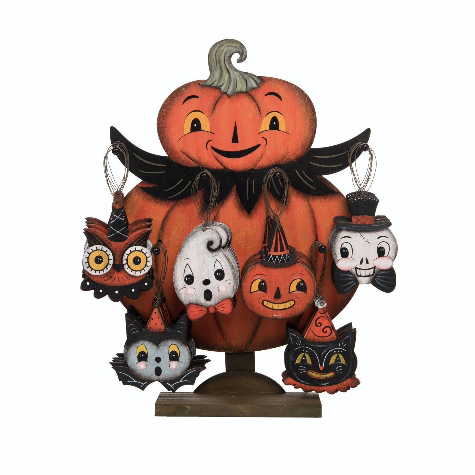 Transpac Imports - Johanna Parker - Pumpkin Pals Set of 6 Wood Ornaments - H8836