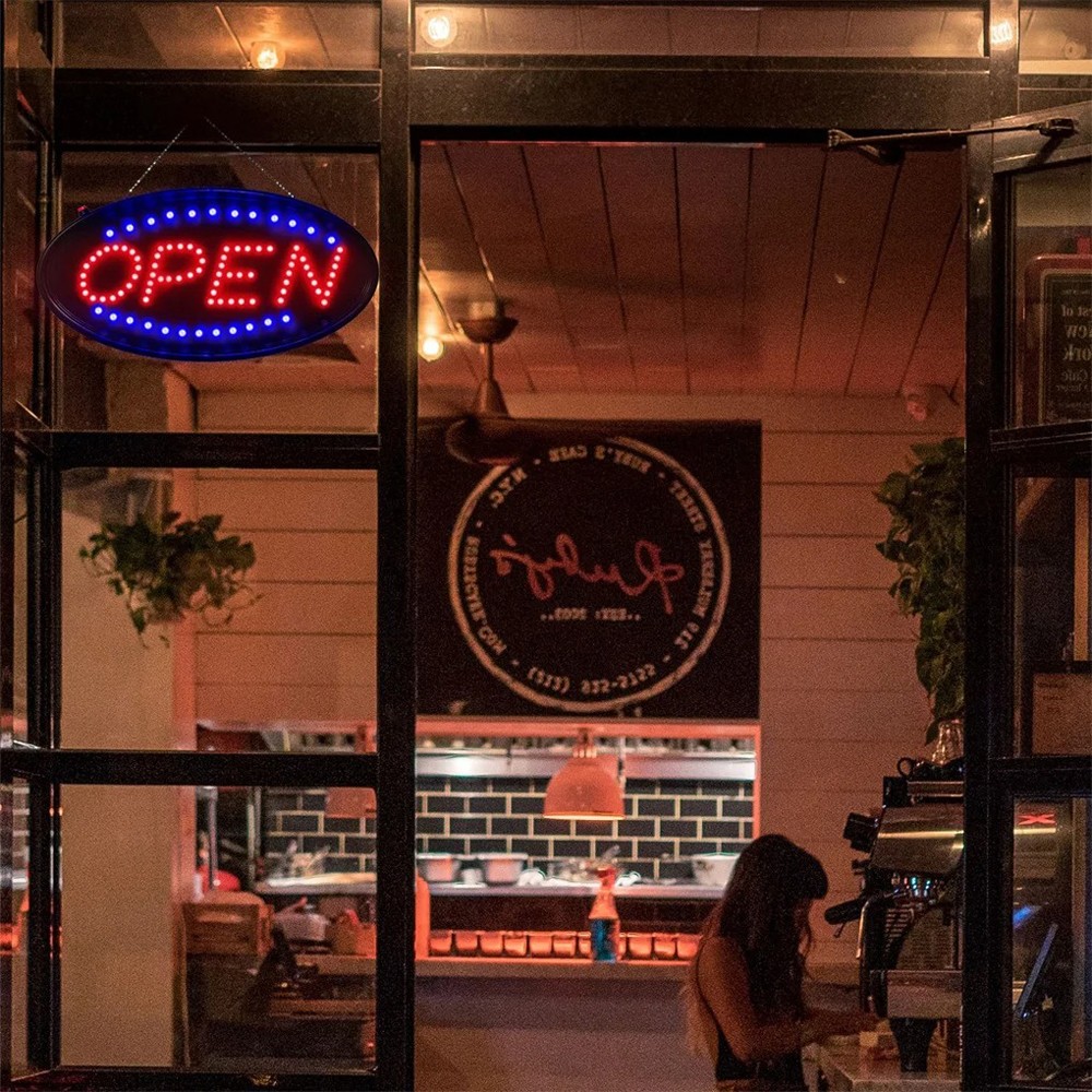 Animated Motion Ultra Bright OPEN Business Store LED Hang Sign Neon Light ON/OFF