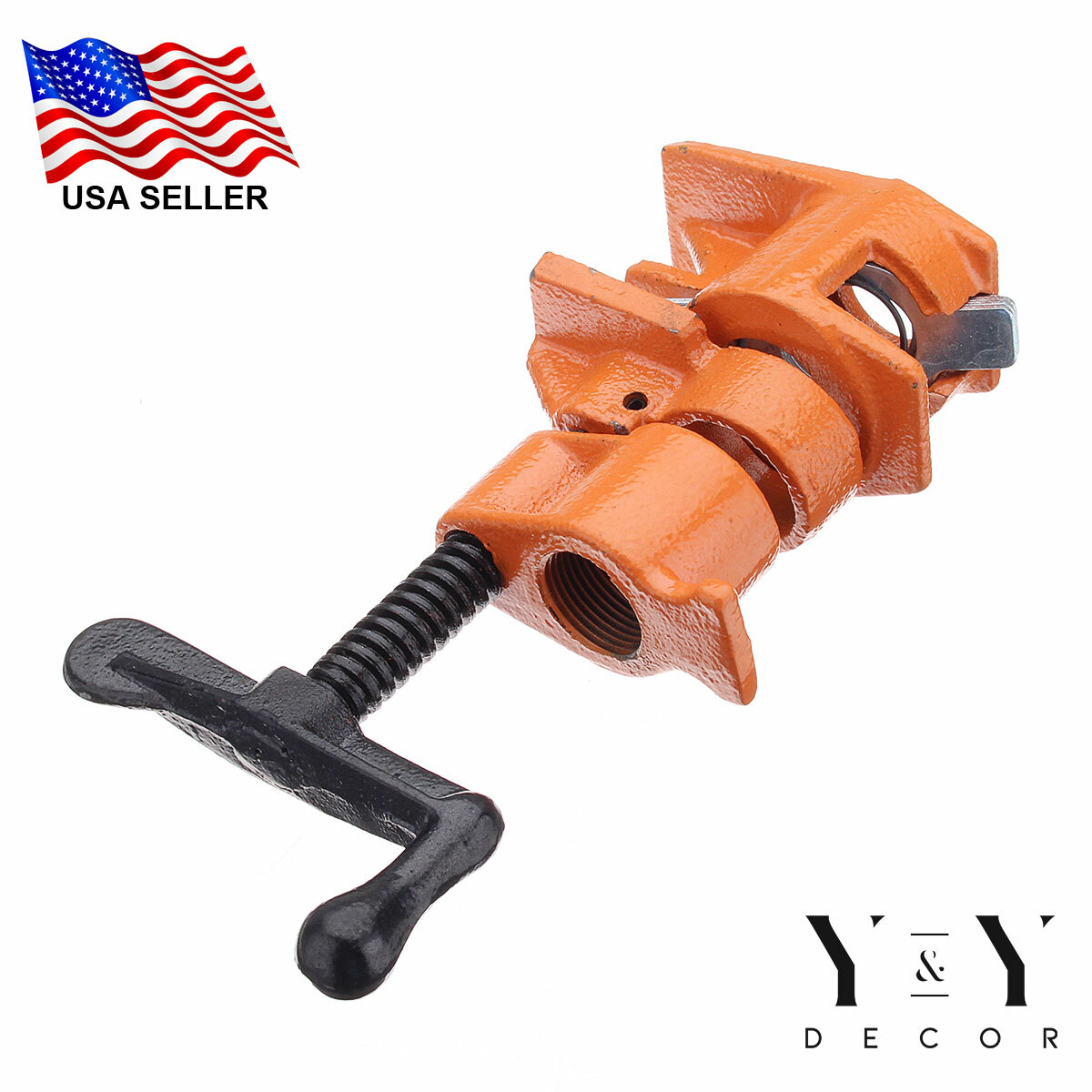 (4 Pack) 3/4" Wood Gluing Pipe Clamp Set Heavy Duty PRO Woodworking Cast Iron