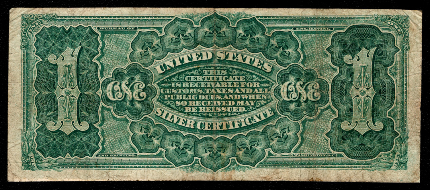 $1 1886 Silver Cert. Fr. 219 MARTHA - Ornate Back Lg Brown Seal Problem-Free VF