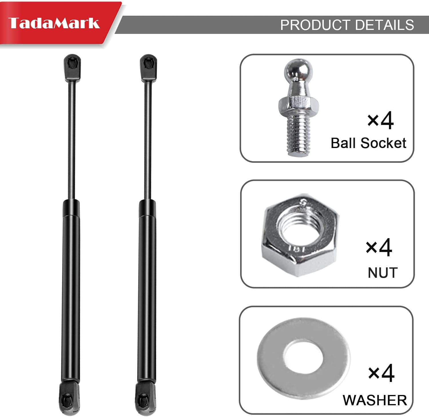 2pc 17" 120lb Heavy Duty Gas Struts for Leer RV Bed Boat Hatch Shocks C16-10171