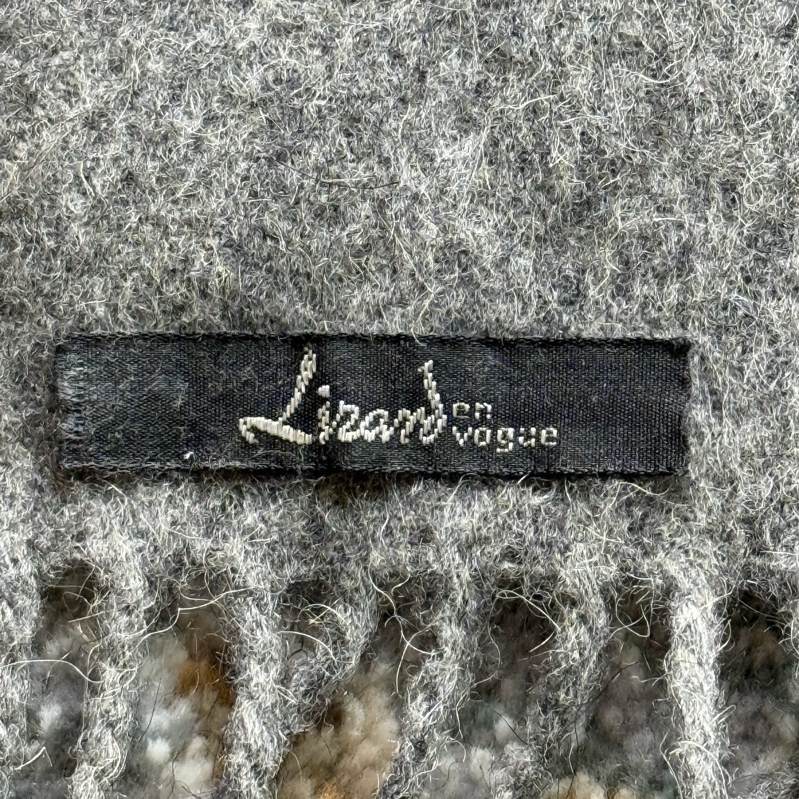 Vintage Lirard 100% Camel Hair Scarf Gray Made In Germany Minimal 50” Length 80s