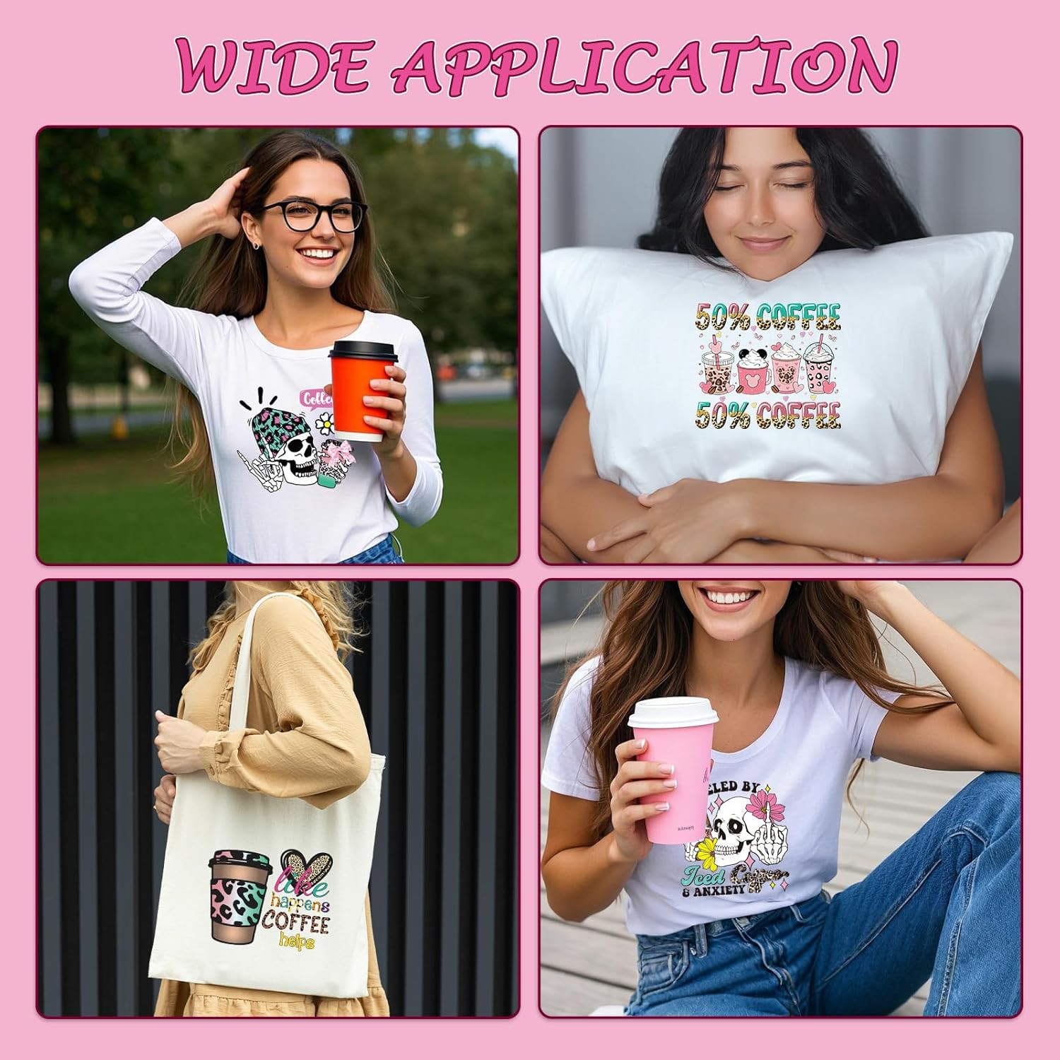 Dtf Transfers Ready to Press - 30Pcs Coffee Iron on Transfers for Tshirts, Coffe