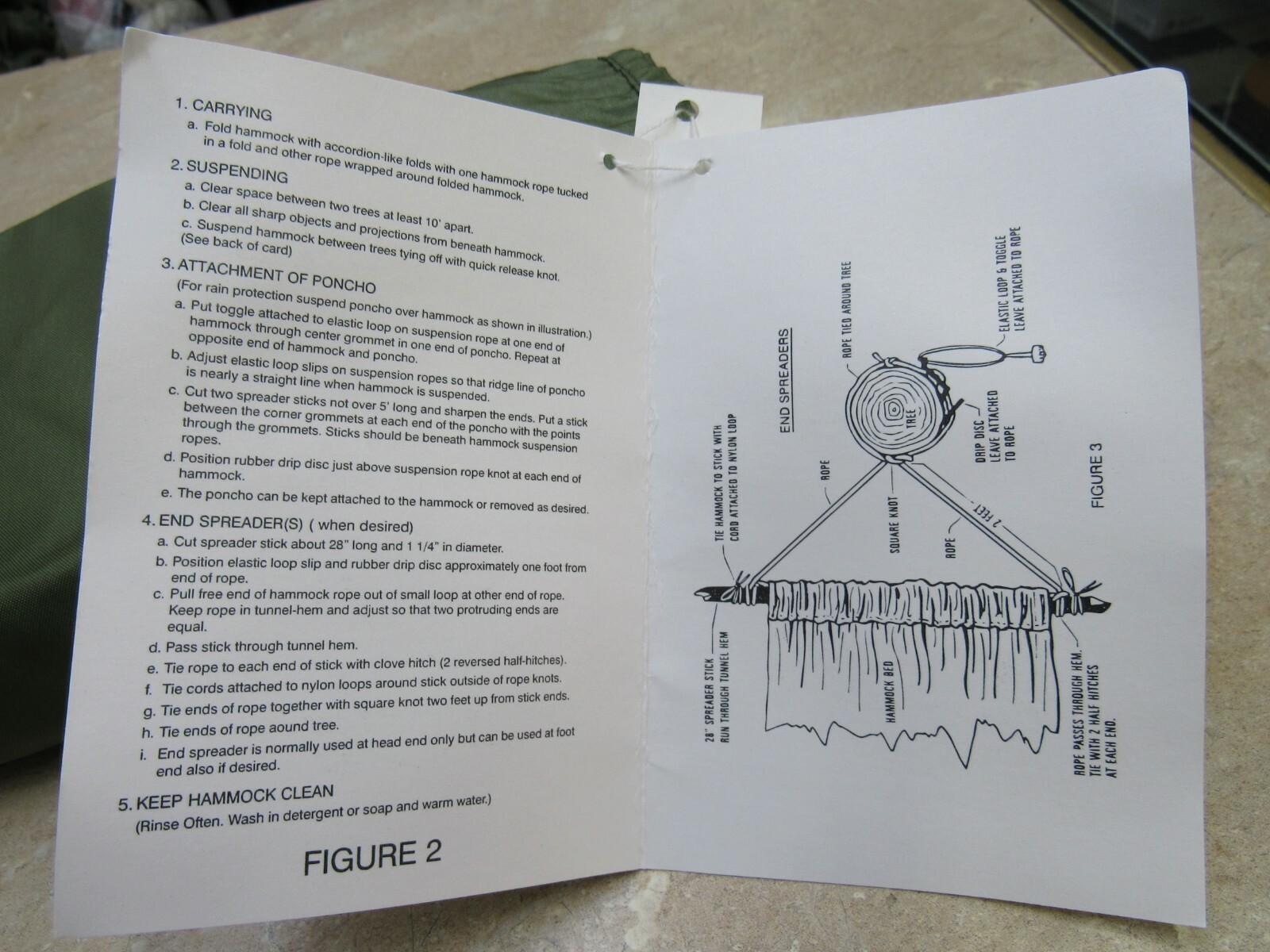US M1966 Jungle Hammock Without Canopy Nylon 1995 Dated Vietnam Type NOS