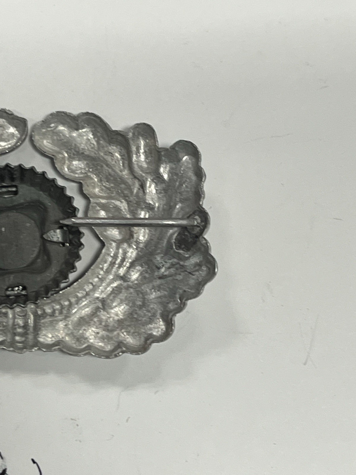 Original WW2 German Visor Cap Hat COCKADE Badge Wreath Officer Insignia Pin