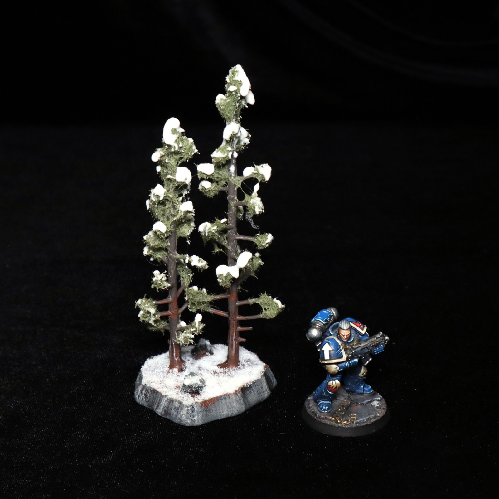 Handmade Snowy Pine/Fir Trees Set of 5 Winter Gaming Terrain