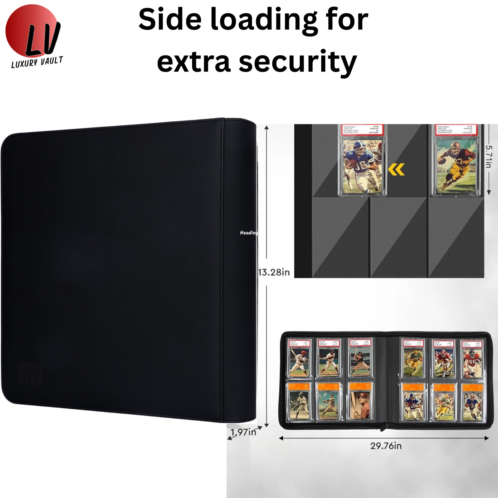 PSA Slab Binder 60 Card Holder Graded Card Album Display Case CGC BGS CSG Zipper