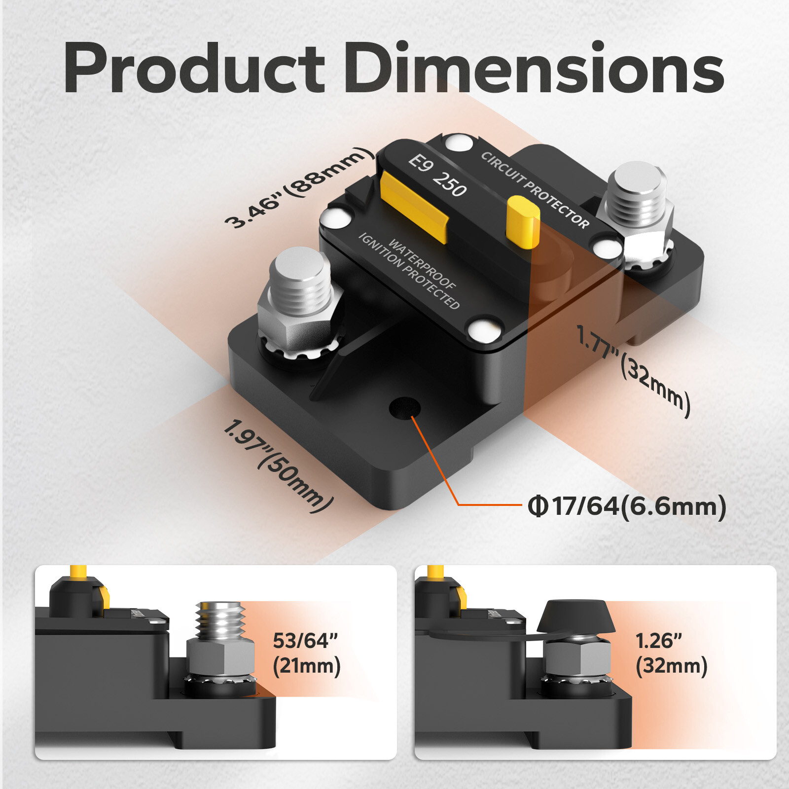 LiTime 250A Switchable Circuit Breaker for LiFePO4 Battery Easy to Install