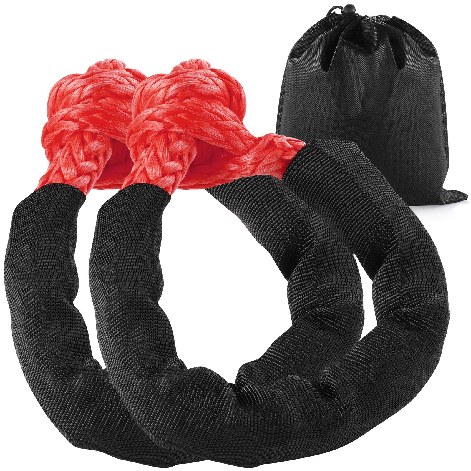 Soft Shackle Synthetic Recovery Rope 2PCS 1/2"x22" 44092lbs Break Strength