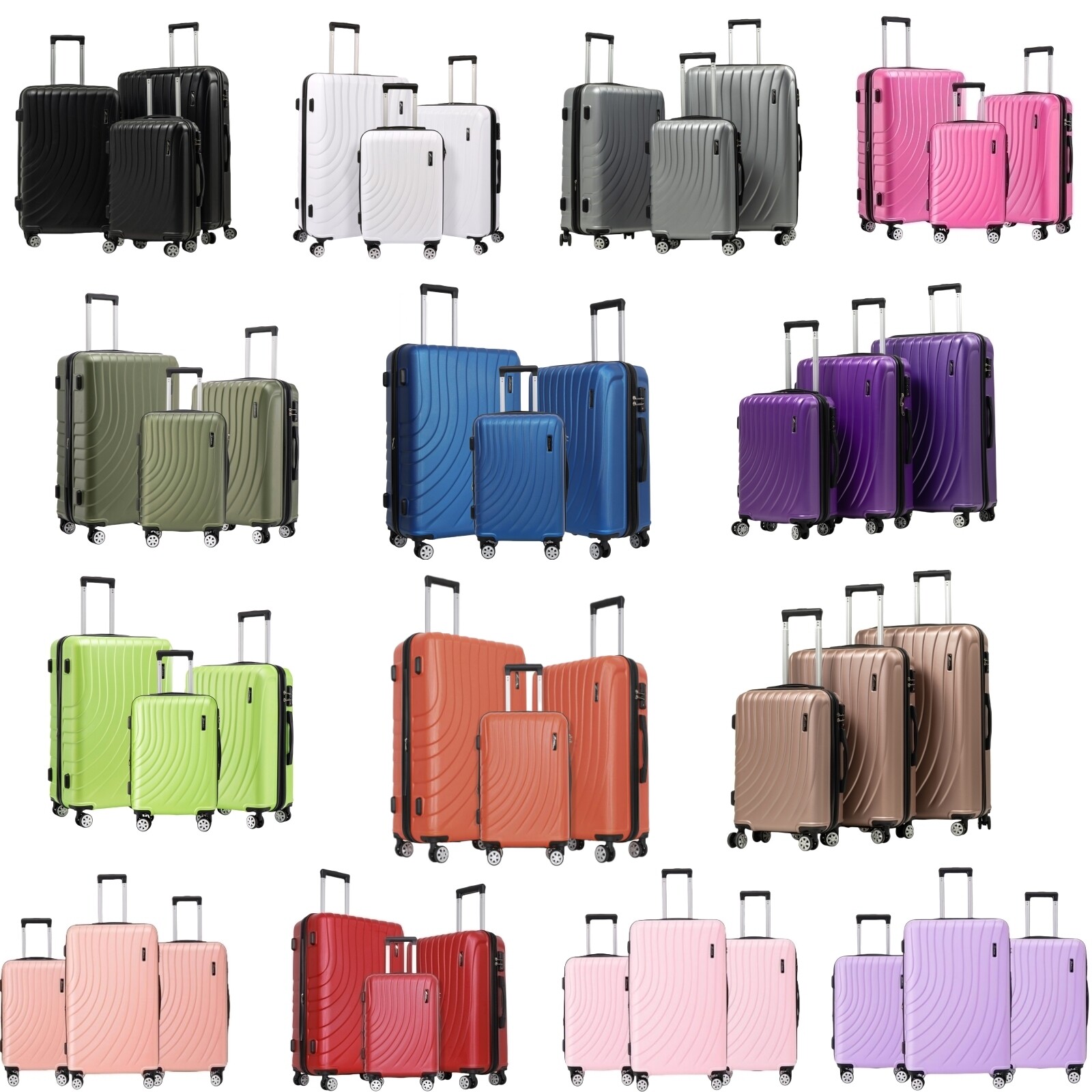 Luggage Set 3 Piece Expandable Suitcase TSA Lock Double Spinner Wheels HardSide