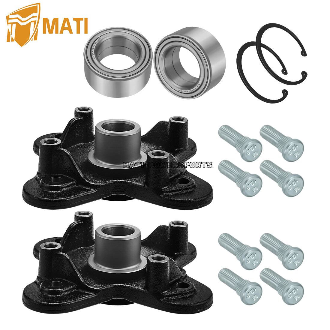 2 X Front or Rear Wheel Hubs & Bearing Studs kits for Polaris RZR 900 2015-2020