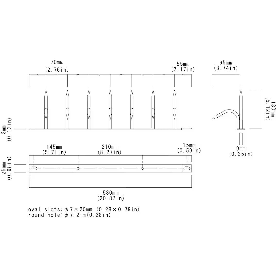 Shinobi Gaeshi Black made in Japan Otani Ninja Deterrent Security Fence Spikes
