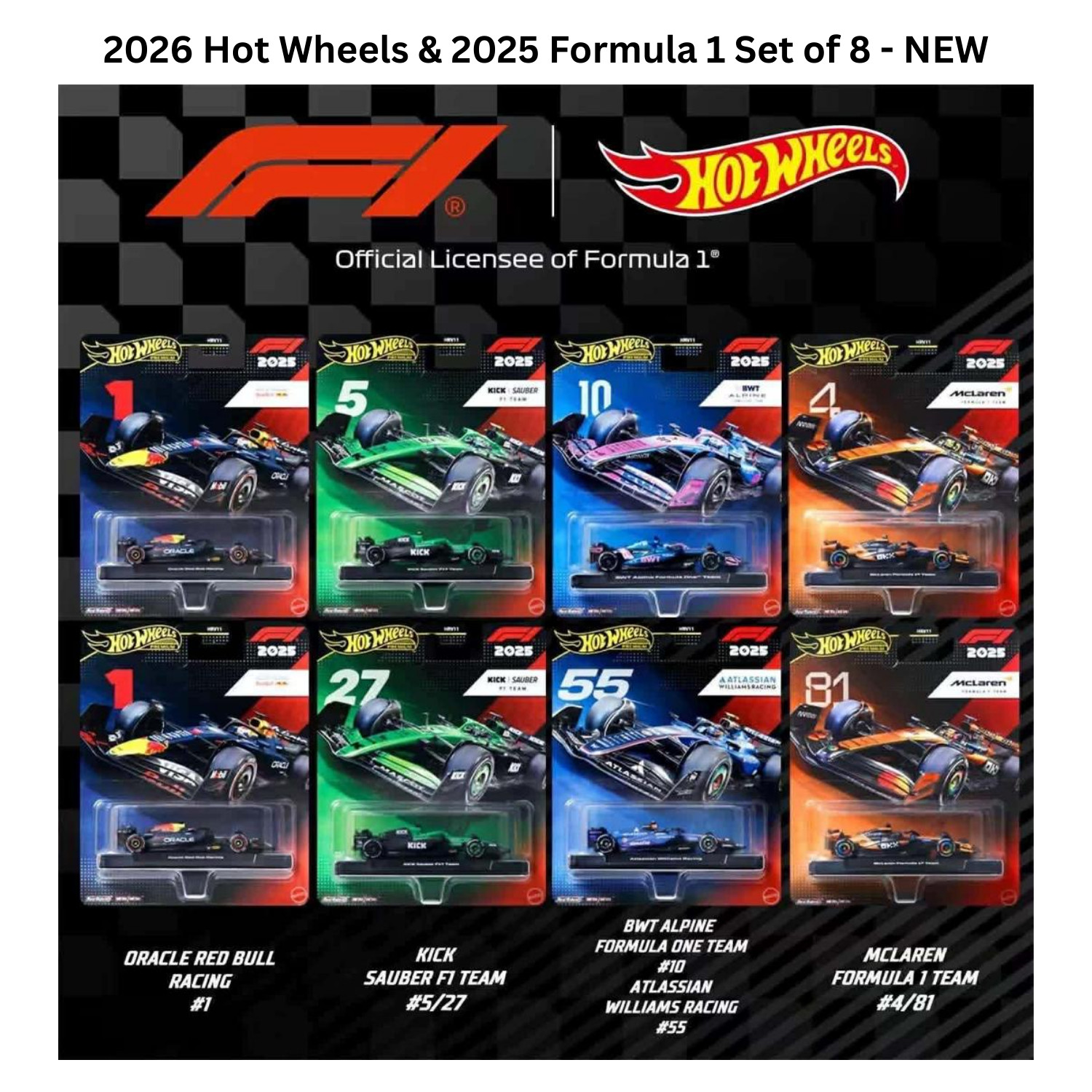 2026 Hot Wheels Formula 1 2025 Mix 2K SELECT OPTION - New