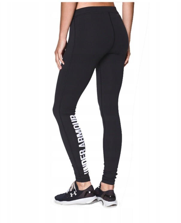 NWT Under Armour Women's Heatgear Charger Cotton Black Leggings Size Medium