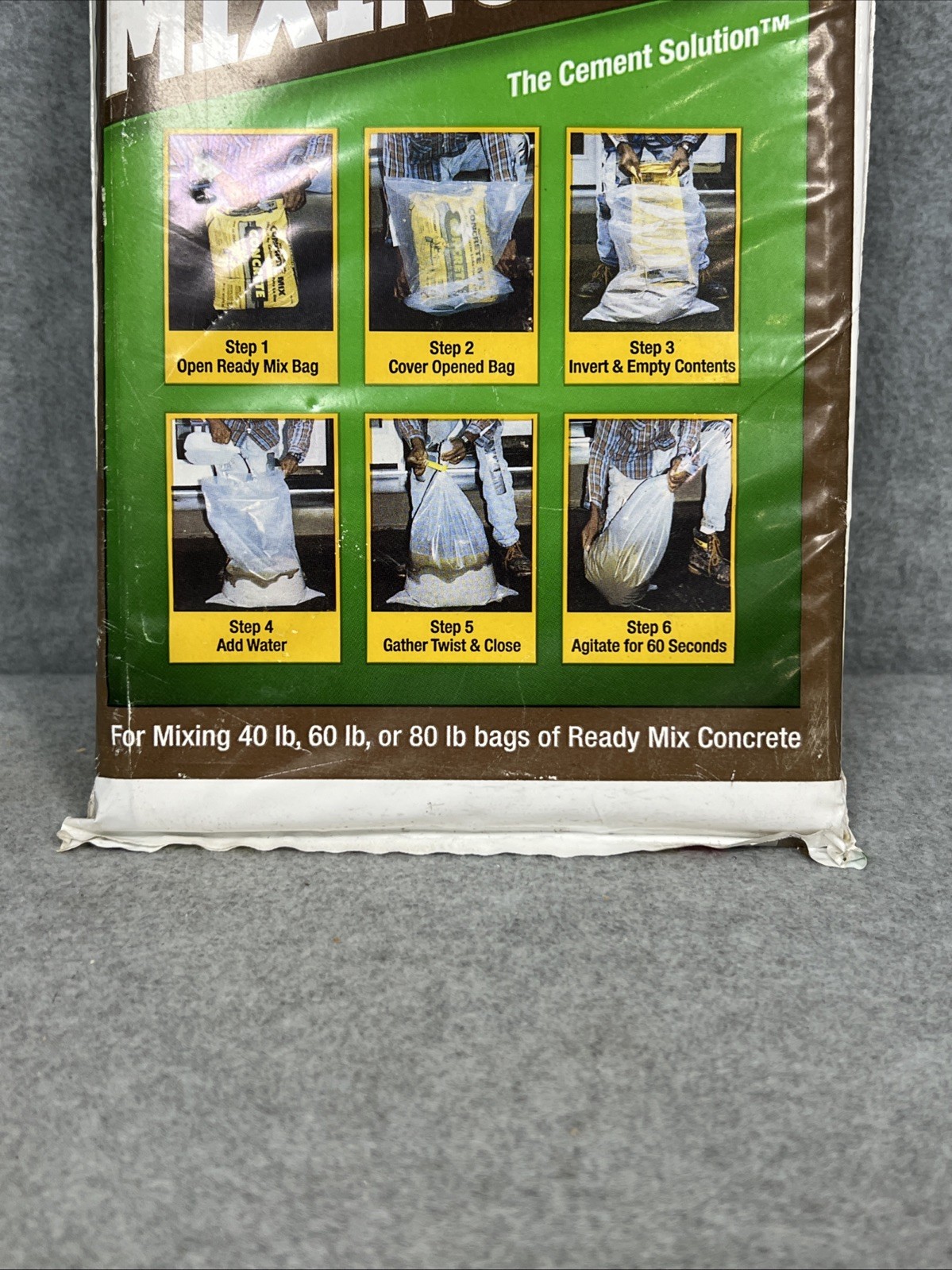 The Cement Solution Concrete Mixing Bag 40, 60, or 80 Lbs NEW