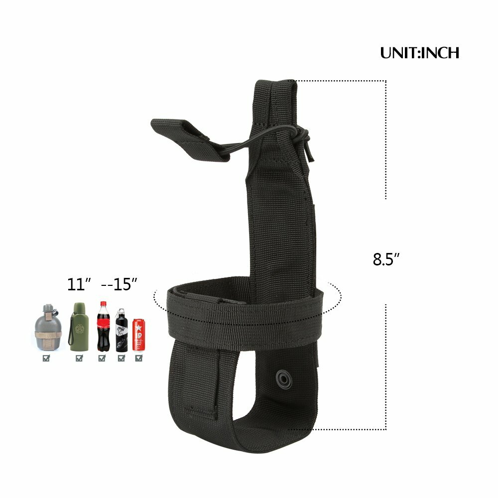 Outdoor Tactical Belt Kettle Holder Pouch Molle Adjust EDC Water Bottle Carrier