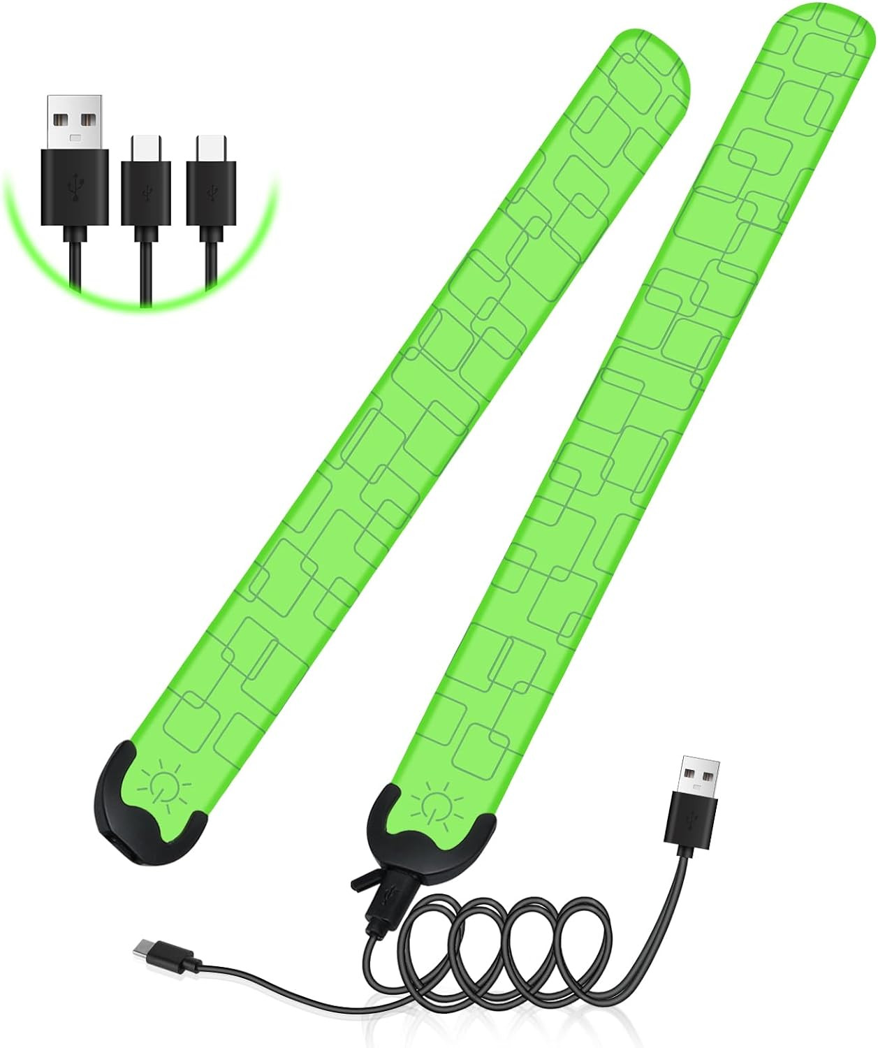 Rechargeable LED Armband, 2PCS High Visibility Running Gear for Night Safety, Ru