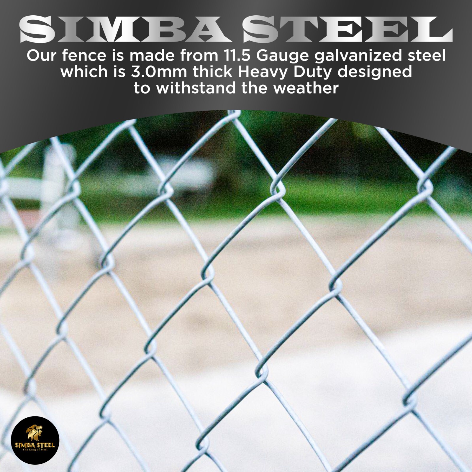 Galvanized Steel 4 X 50 FT Roll Chain Link Fence Fabric 11.5 GA Heavy Duty SIMBA