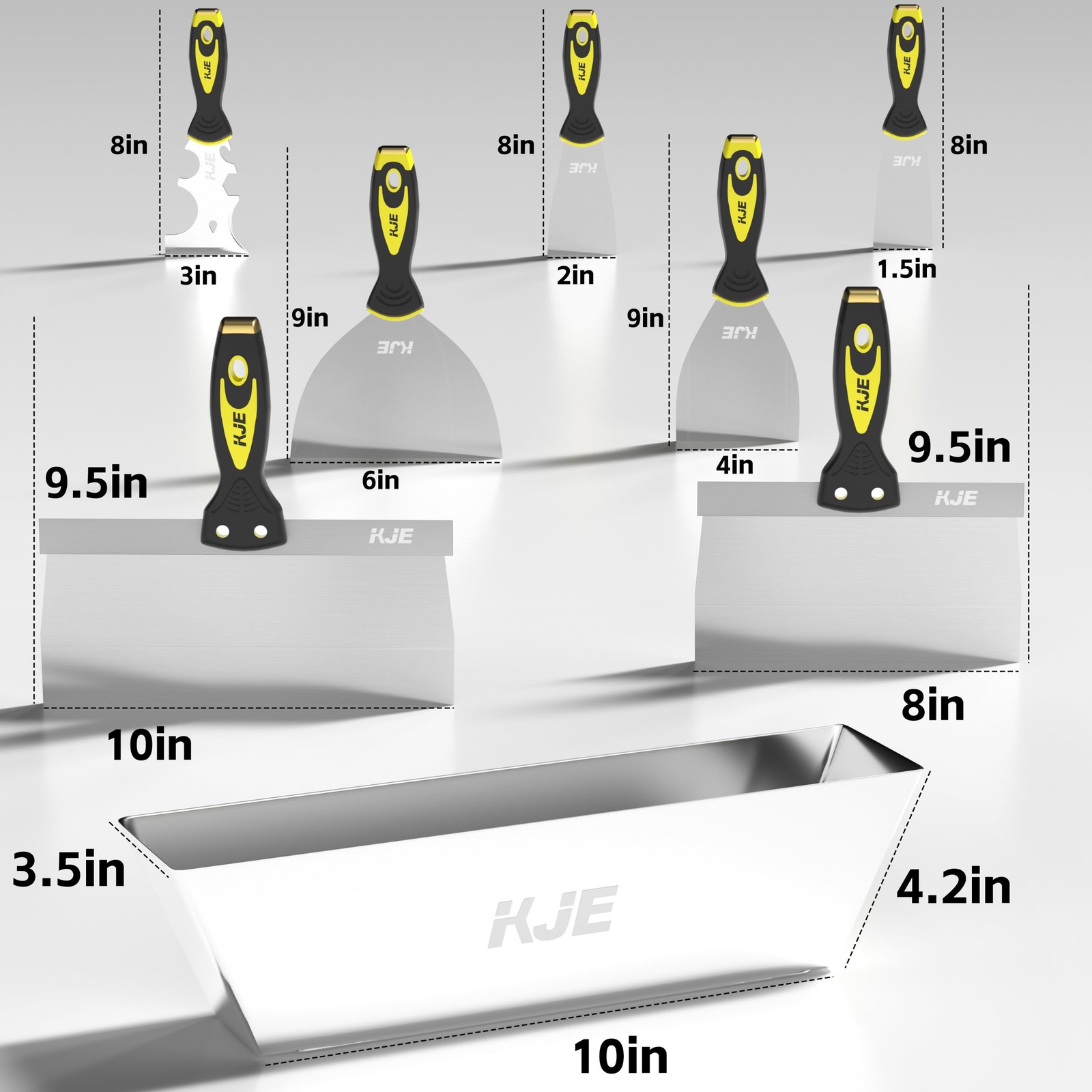 8PCS Drywall Tools, drywall set, drywall tool kit includes taping , putty , j...