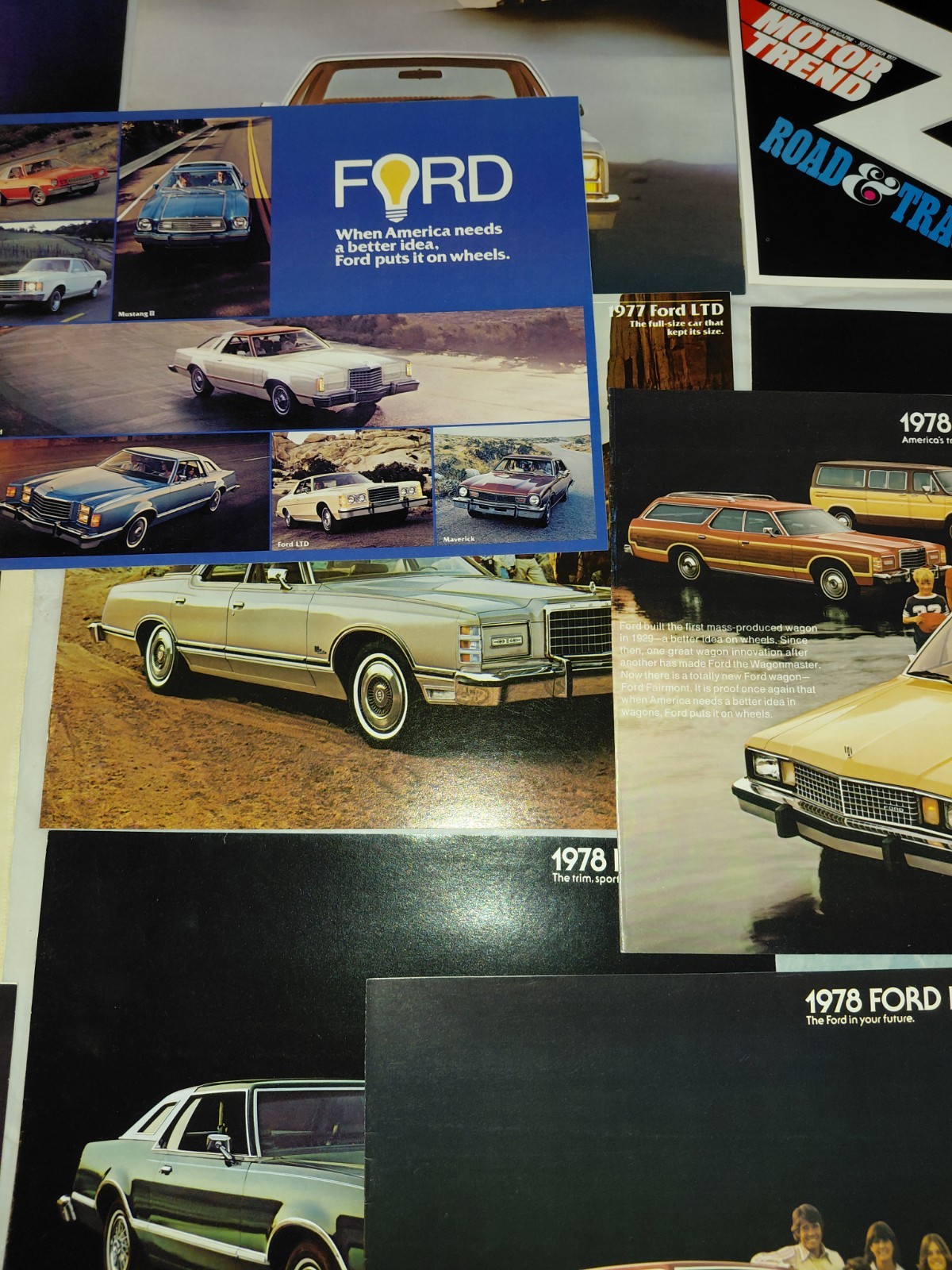 Lot Of 20 Vintage 1970s Ford Cars Brochures & Magazines Etc. New Old Stock