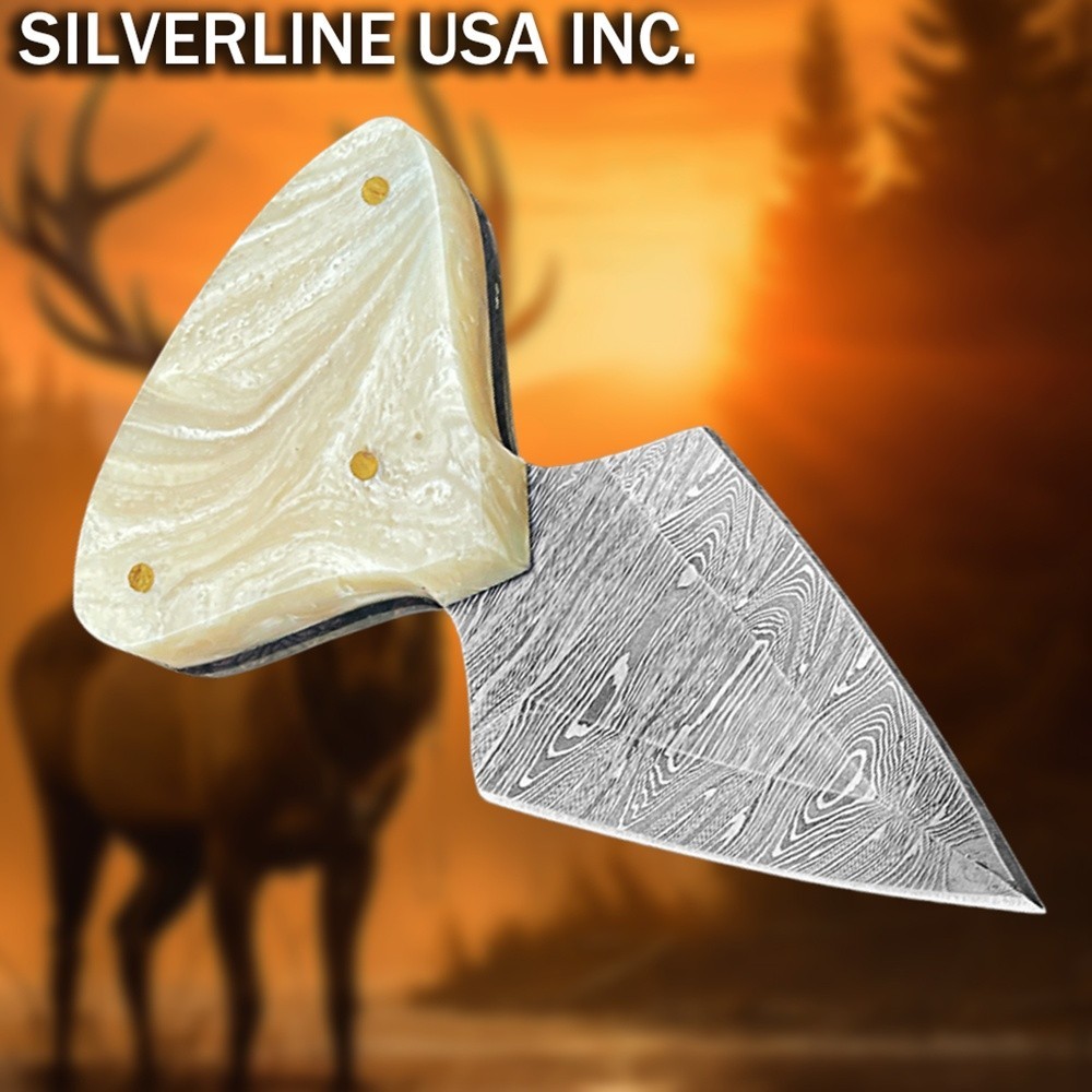 Damascus Push Dagge full tang, camping, hunting, outdoor Hand made forged,DM 003