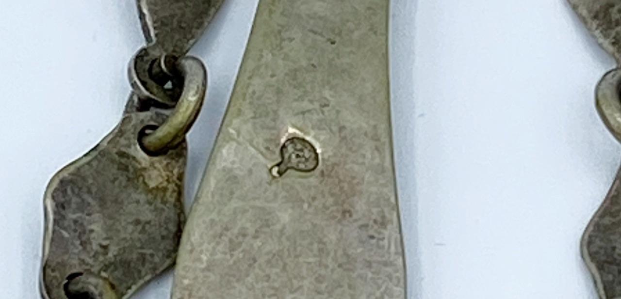 Antique 1800s Chatelaine Eyeglass Holder w/ Clip Featuring Man & Woman