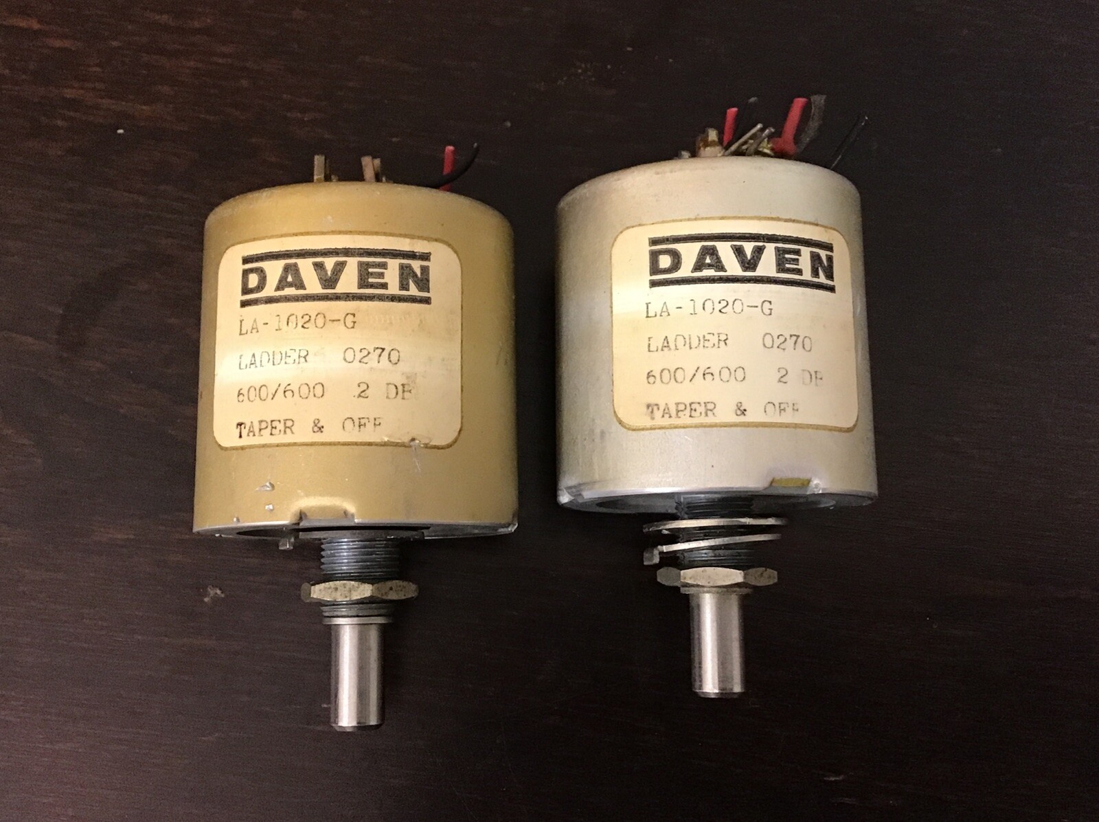 Vintage Pair - Daven LA-1020-G Audio Attenuators Ladder, 600/600, 2DB, Taper&off