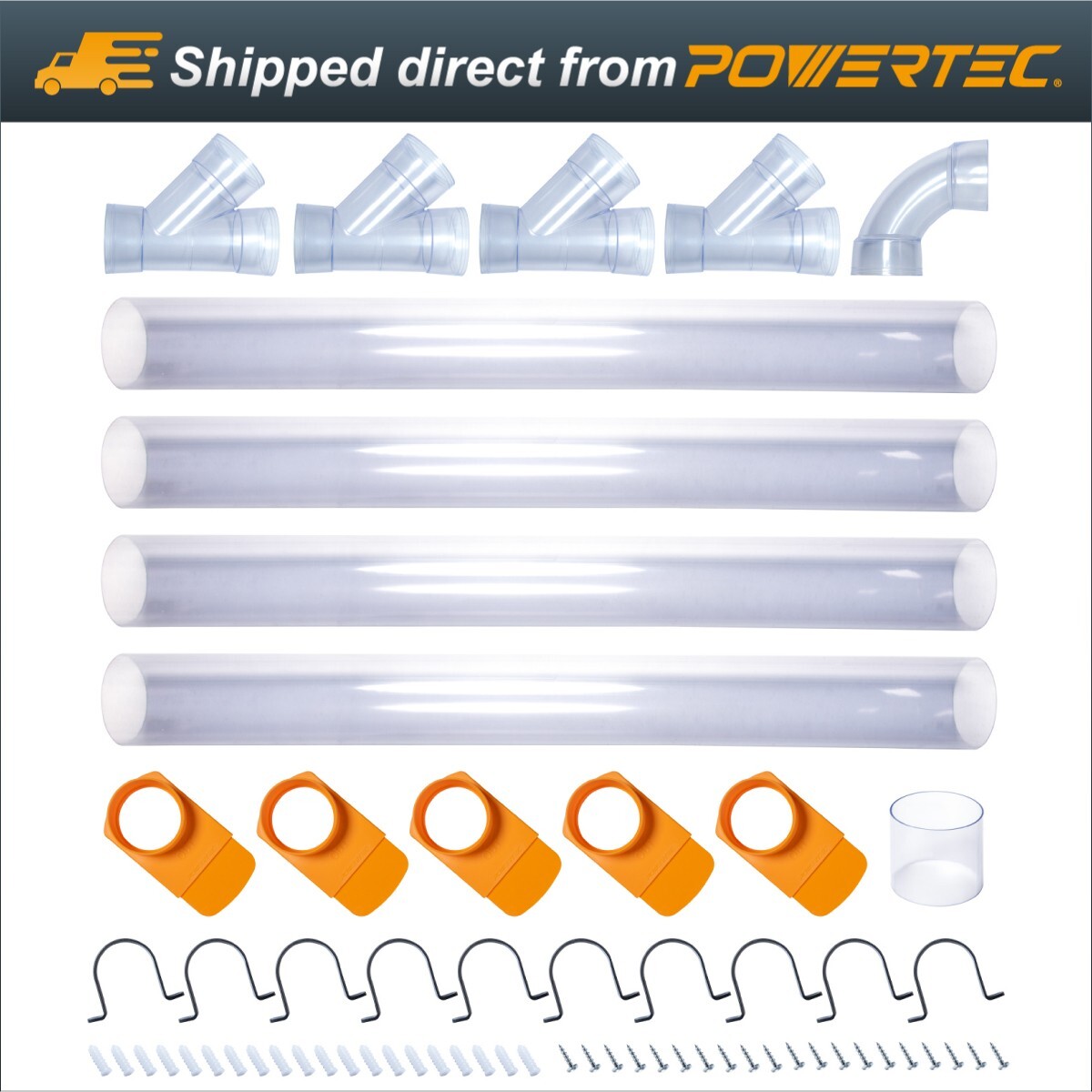 POWERTEC 70306 4 Inch Dust Collection Fittings Network with Hose Splice