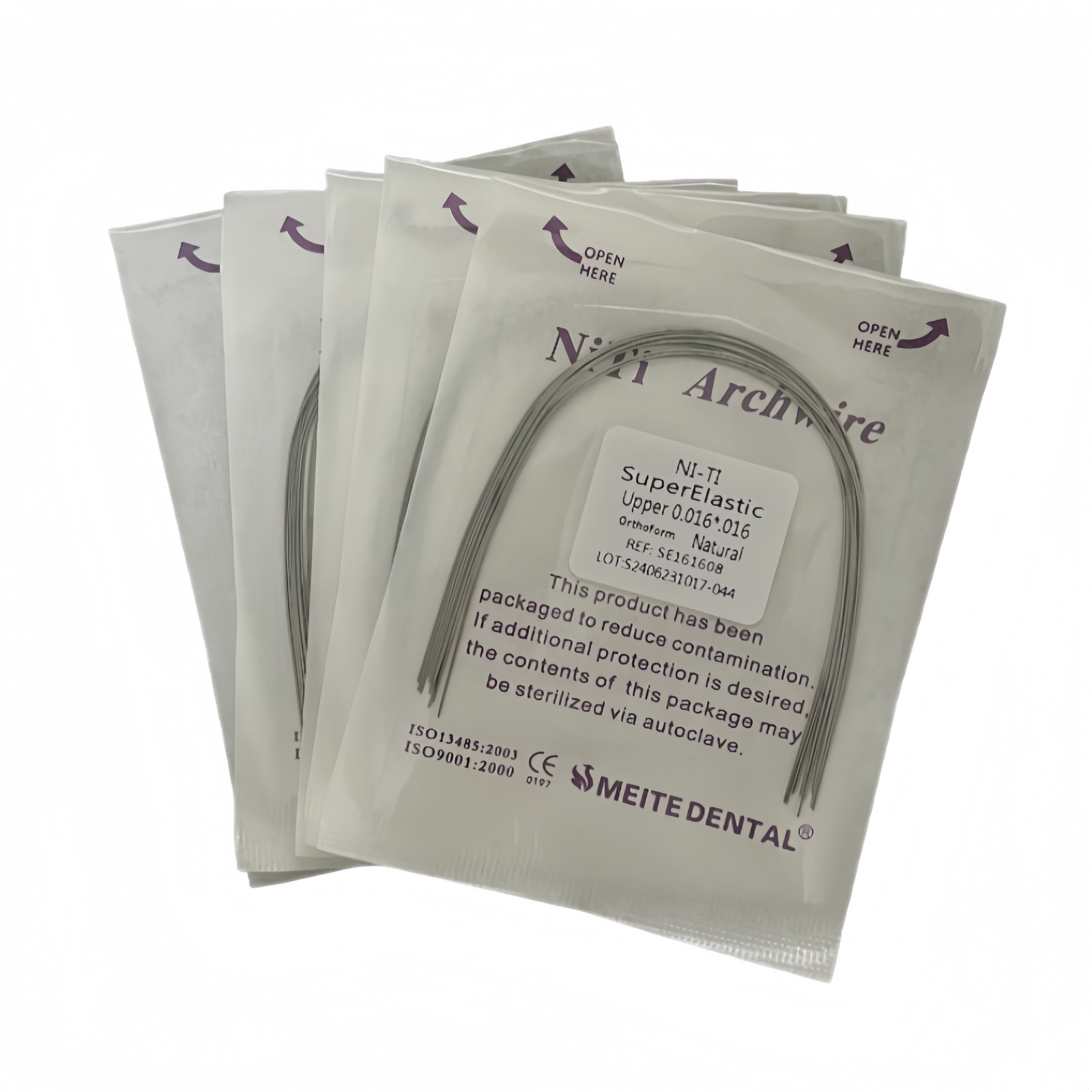 Dental Orthodontic Arch Wire Super Elastic Niti Round Rectangular Natural Form