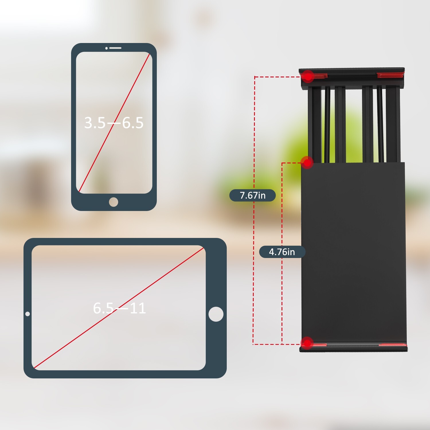 Flexible Gooseneck Tablet Holder - Long Arm Clamp for Desk, Bed & Versatile Use