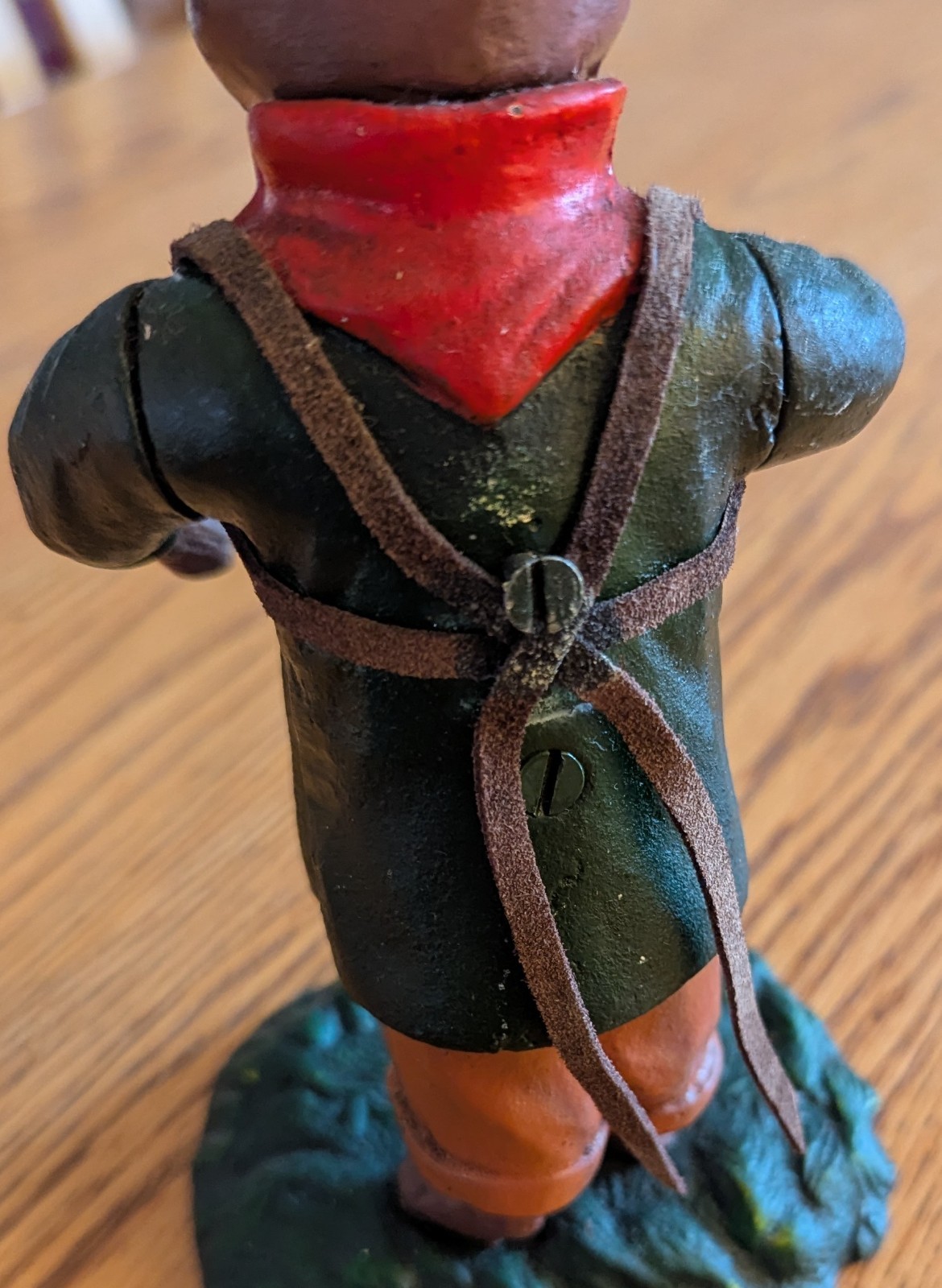 Vintage Cast Iron Door Stop Garden Figurine Rabbit Painted Bunny Easter 9"