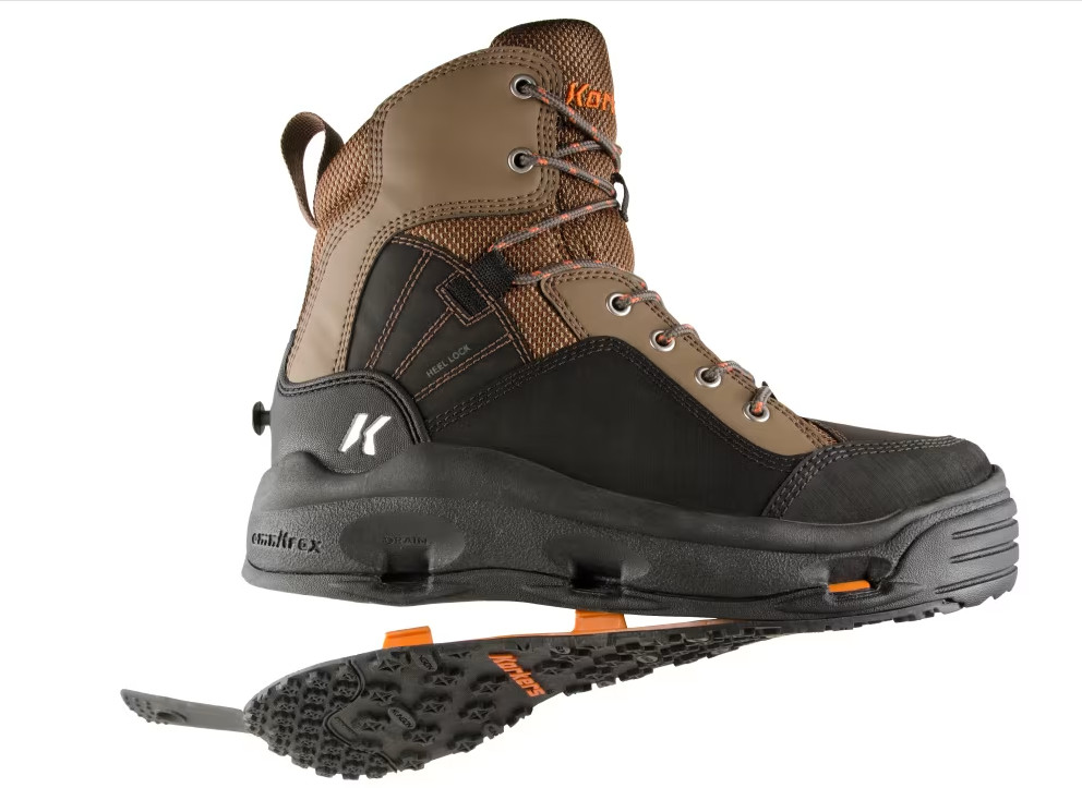 Korkers Buckskin Wading Boot w/ Kling-On & Studded Kling-On Soles, Size 05