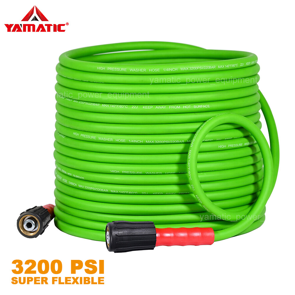YAMATIC Pressure Washer Hose Super Flexible 1/4" M22-14/15mm Fittings 3200 PSI