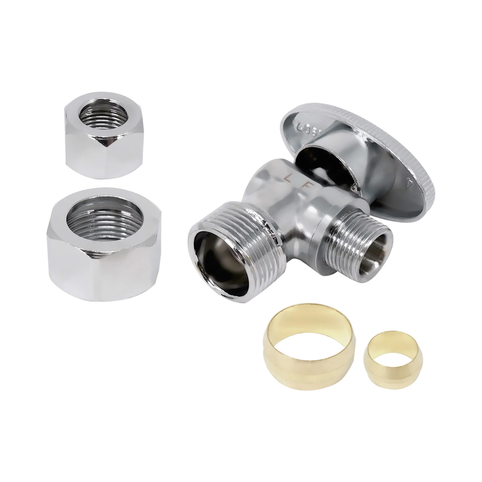 Toilet Water Shut Off Valve with 1/4 Turn Shut Off Chrome Plated 5/8 OD x 3/8 OD