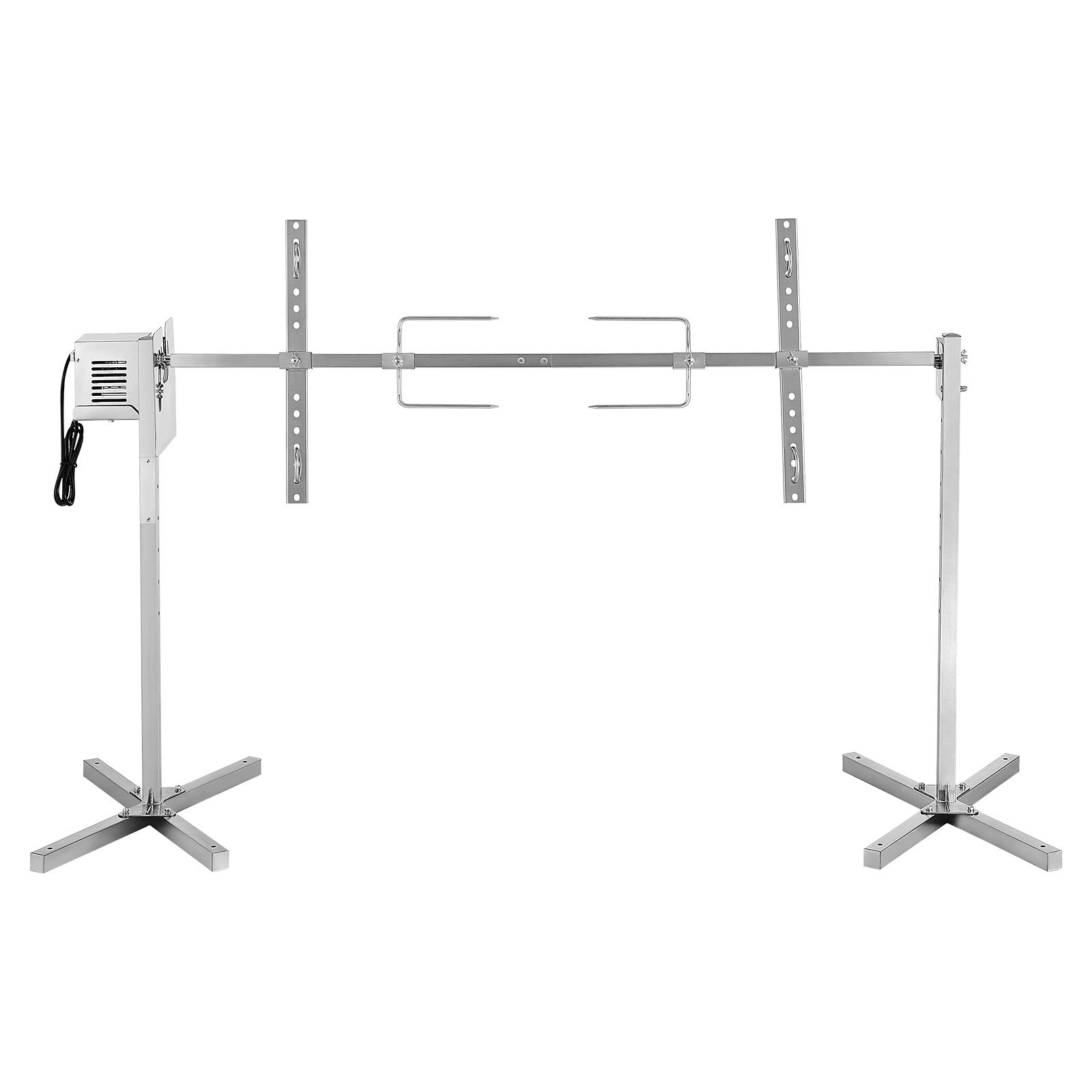 56" Electric BBQ Rotisserie Grill Kit 132lbs Adjustable 8-Level Height AC120V