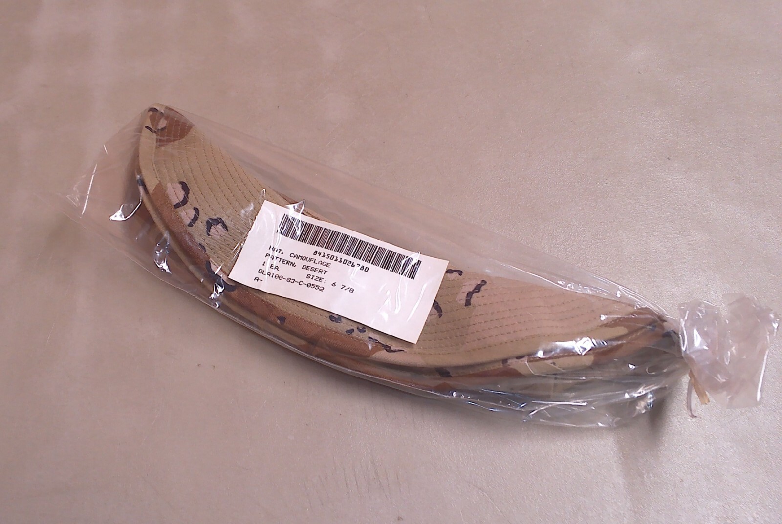 Vintage Gulf War Era USGI Desert Chocolate Chip Camo Sun Boonie Hat Cap 6-7/8