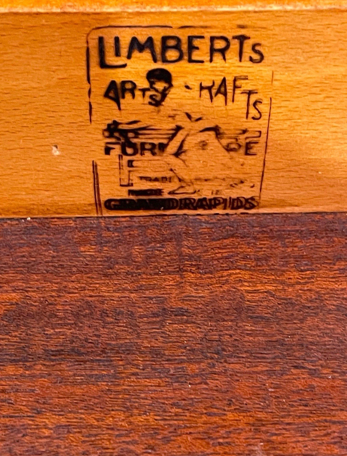 Antique VTG Limbert Art Furniture Nightstand Table with Drawer Glass On Top Rare