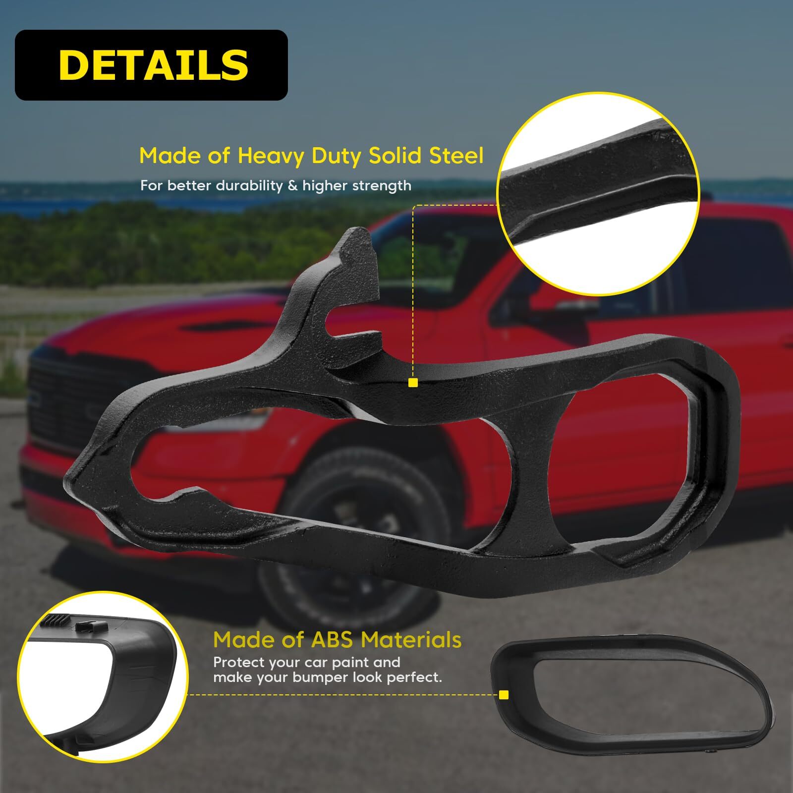 Heavy Duty Front Tow Hooks LH & Right For 2019-2022 Dodge Ram 1500 82215268AB