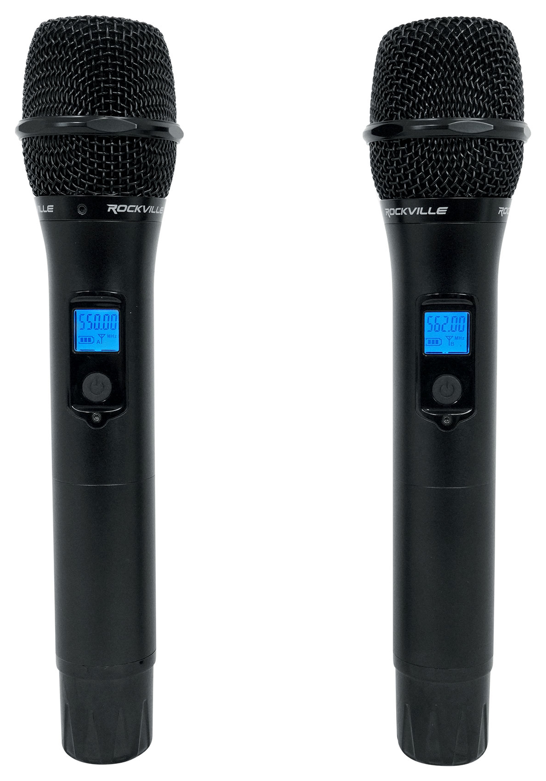 Rockville Dual UHF 15-Ch Metal Handheld Wireless Vocal Karaoke Microphone System