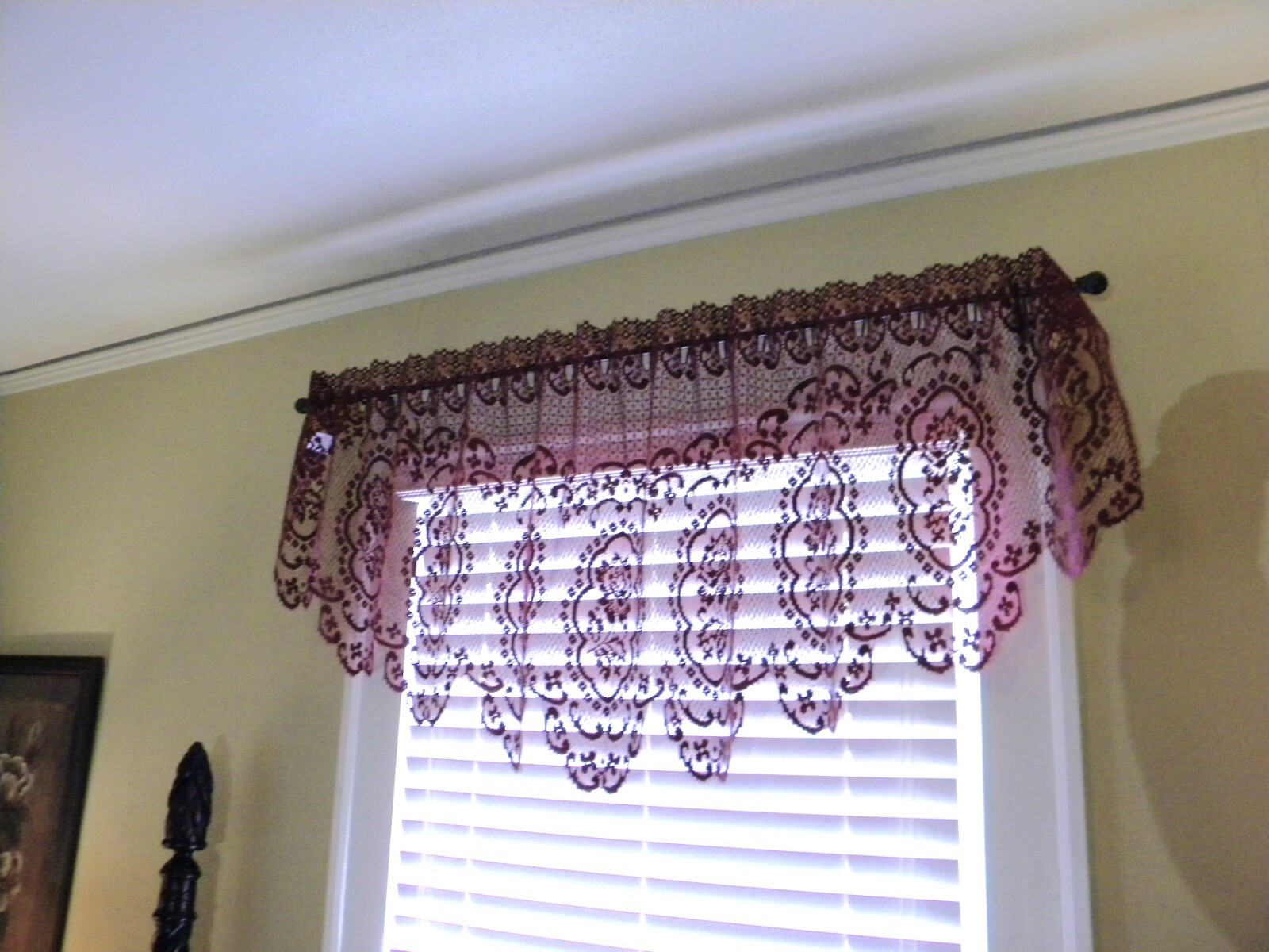 Discontinued Heritage Lace Cameo Rose 60" x 24" Burgundy Festoon Window Valance