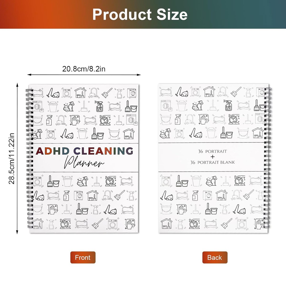 ADHD Cleaning Planner, Cleaning Schedule and Checklist, Undated Daily and Weekly