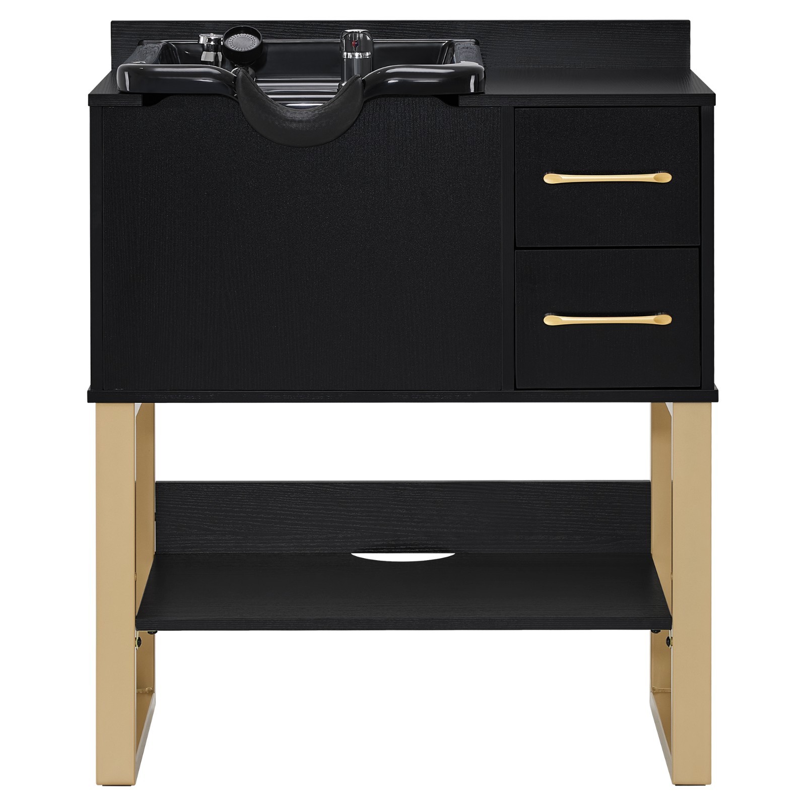 BarberPub Shampoo Cabinet with Sink, Salon Backwash Station with Bowl 7135