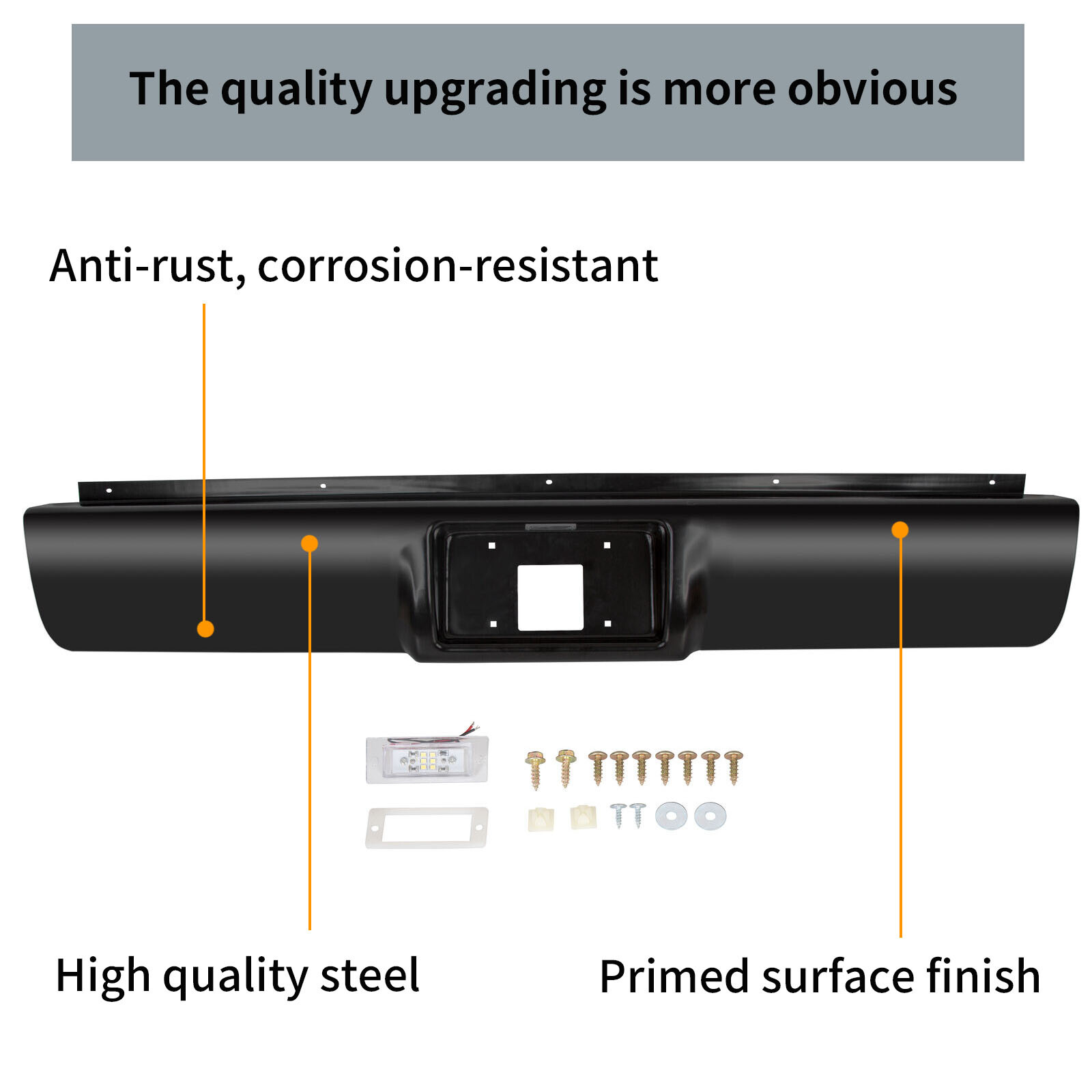 Rear Bumper Roll Pan w/ Light For 88-98 Chevy Silverado Sierra C/K1500 2500 3500