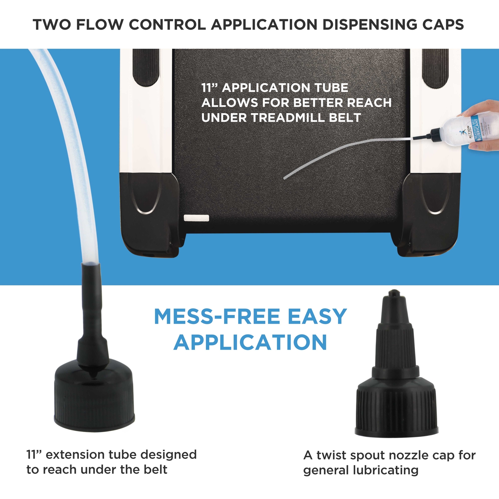 4oz Action Fitness 100% Silicone Treadmill Belt Lubricant, Lube Application Tube